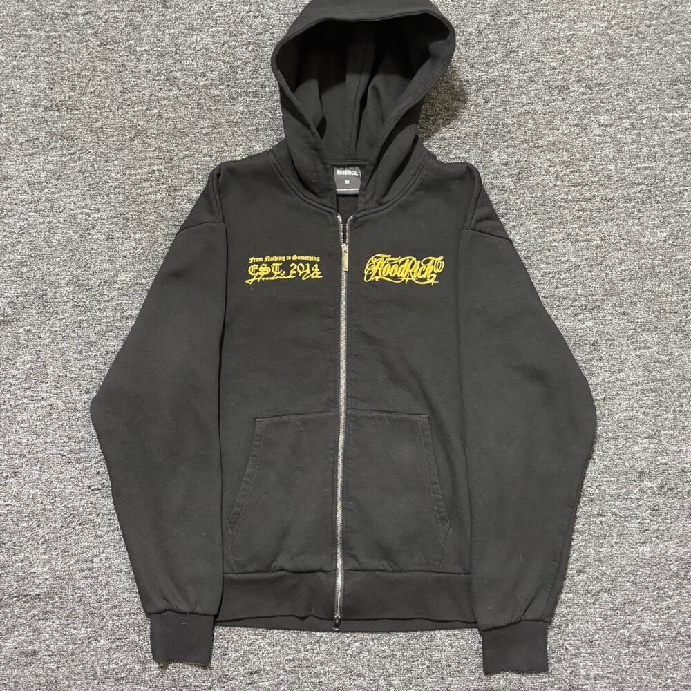 Hoodrich script oversized zipup hoodie